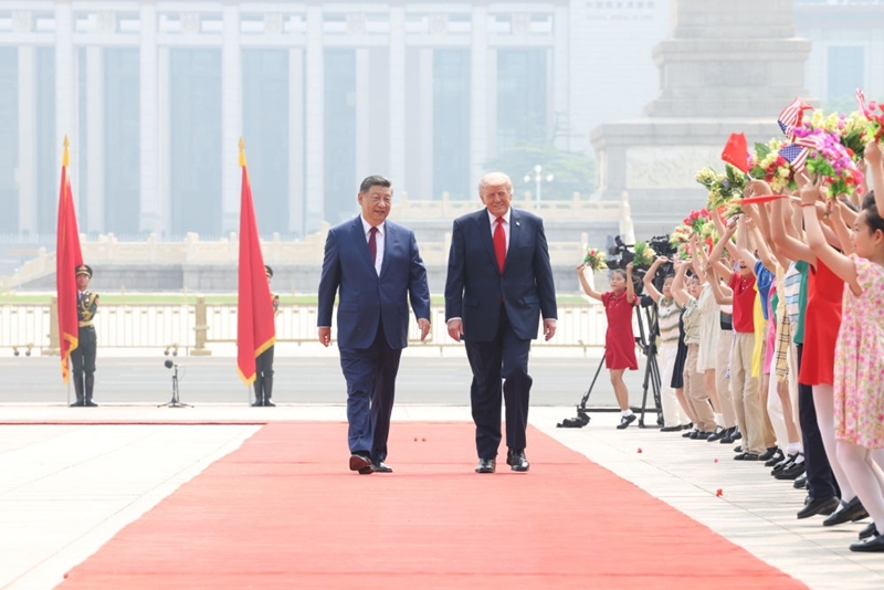 图讯：习近平为美国总统特朗普举行欢迎仪式